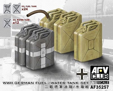 AFVClub German Fuel/Water Tank Set Plastic Model Military Diorama 1/35 Scale #35257