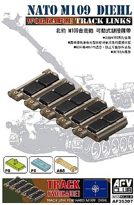 AFVClub NATO M109 Diehl Workable Track Links Plastic Model Vehicle Accessory Kit 1/35 Scale #35307