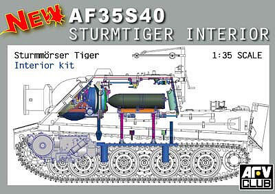 AFVClub Sturmtiger Interior Conversion Kit Plastic Model Tank Accessory Kit 1/35 Scale #35s40