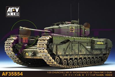 AFVClub British Churchill Mk III Infantry Tank w/75mm Mk V Gun Plastic Model Tank Kit 1/35 #35s54