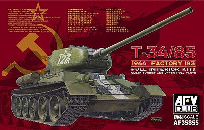 AFVClub T-34/85 1944 Factory 133 Plastic Model Military Vehicle Kit 1/35 Scale #35s55