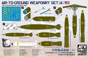 AFVClub US Aircraft Air-to-Ground Bomb Weaponry Set Plastic Model Weapon Kit 1/48 Scale #48107