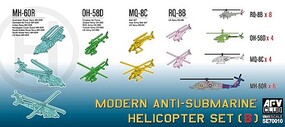 AFVClub Modern Anti-Submarine Helicopter Set B (22) Plastic Model Ship Acc. Kit 1/700 Scale #70010