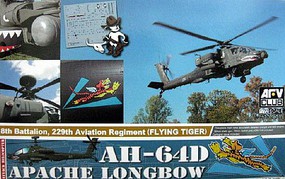 AFVClub AH64D Apache Longbow Command Helicopter Plastic Mode Military Vehicle Kit 1/72 Scale #72S01