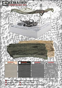 AFVClub Die Cut Camouflage Net JGSDF Snow Plastic Model Military Diorama Kit 1/35 Scale #ac35022