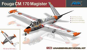 AMK Fouga CM170 Magister 2-Seater French Jet Plastic Model Airplane Kit 1/48 Scale #88004