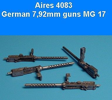 Aires German 7.92mm Machine Gun 17 (2) (Resin) Plastic Model Military Weapon 1/48 Scale #4083