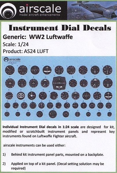 Decal Airscale 1/32 WWII USAAF Instrument Dials 3207 x 