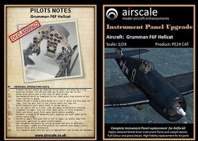 Airscale F6F Hellcat Instrument Panel Upgrade Plastic Model Decal Kit 1/24 Scale #2425