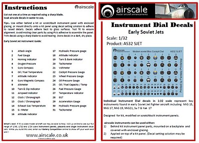Airscale Early Soviet Jets Instrument Dials (Decal) Plastic Model Aircraft Acc. Kit 1/32 Scale #3206