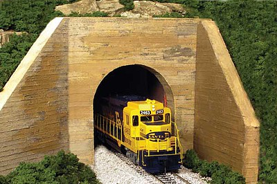 AIM Single-Track Tunnel Portal - Poured Concrete - Formed HO Scale Model Railroad Scenery #128