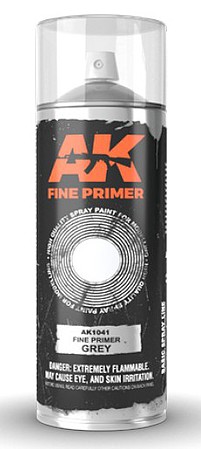 AK Fine Grey Lacquer Primer 200ml Spray Hobby and Model Lacquer Paint #1041