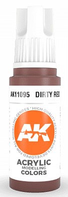 AK Dirty Red Acrylic Paint 17ml Bottle Hobby and Model Acrylic Paint #11095