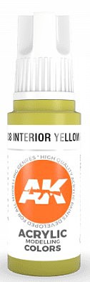 AK Interior Yellow Green Acrylic Paint 17ml Bottle Hobby and Model Acrylic Paint #11138