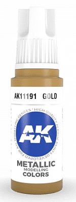 AK Gold Acrylic Paint 17ml Bottle Hobby and Model Acrylic Paint #11191
