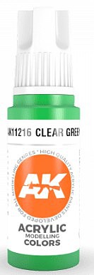 AK Clear Green Paint 17ml Bottle Hobby and Model Acrylic Paint #11216