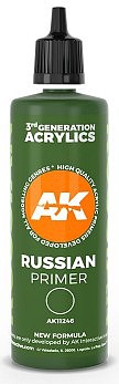 AK Russian Green Acrylic Primer 100ml Bottle Hobby and Model Acrylic Paint #11246