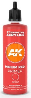 AK Minium Red Acrylic Primer 100ml Bottle Hobby and Model Acrylic Paint #11247
