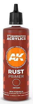 AK Rust Acrylic Primer 100ml Bottle Hobby and Model Acrylic Paint #11250