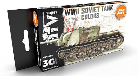 AK Soviet Camouflages WWII Acrylic Paint Set (6 Colors) Hobby and Model Acrylic Paint #11657
