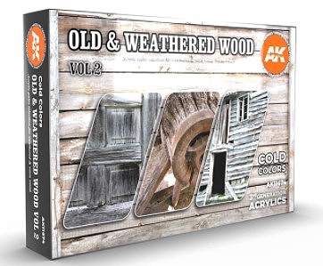 AK Old & Weathered Wood Vol.2 Acrylic (6 Colors) 17ml Bottles Hobby and Model Paint Set #11674