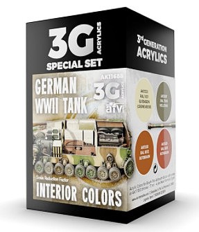 AK WWII German Tank Interior Acrylic (4 Colors) 17ml Bottles Hobby and Model Paint Set #11688