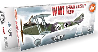 AK WWI German Aircraft Acrylic Paint Set (8 Colors) Hobby and Model Acrylic Paint #11710