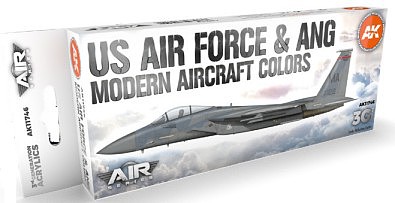 AK USAF & ANG Modern Aircraft & Helicopter Paint Set (8) Hobby and Model Acrylic Paint #11746