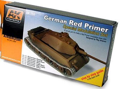 AK German Red Primer Special Modulation Acrylic Hobby and Model Paint Set #124