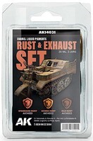 AK Rust & Exhaust Liquid Pigment Set Hobby and Plastic Model Enamel Pigment Set #14031