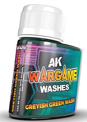 AK Greyish Green Wargame Wash 35ml Bottle Hobby and Plastic Model Enamel Paint #14210