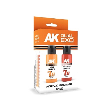 AK Light Brown & Asteroid Brown Dual Exo Paint Set 7 Hobby and Model Acrylic Paint #1549