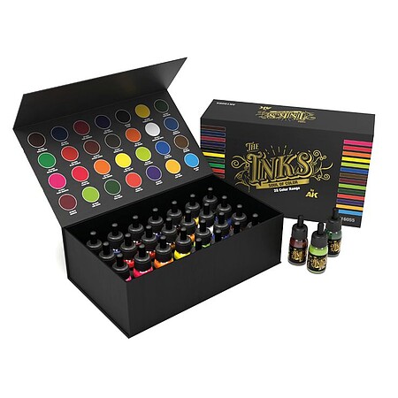 AK Inks Acrylic Paint Special Box Set (28 Colors) 30ml Bottles