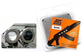 AK 4mm White Light Lenses (4) Plastic Model Vehicle Accessory #215