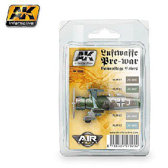AK Luftwaffe Pre-War Camouflage (4 Colors) 17ml Bottles Hobby and Model Acrylic Paint #2320