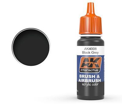 AK Black Grey Acrylic Paint 17ml Bottle Hobby and Model Acrylic Paint #4008