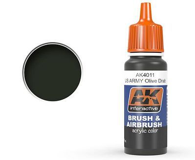 AK US Army Olive Drab Acrylic Paint 17ml Bottle Hobby and Model Acrylic Paint #4011