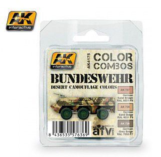 AK Color Combos Bundeswehr Desert Camouflage Paint Set (3 Colors) Hobby and Model Paint #4175