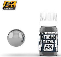 AK Xtreme Metal Stainless Steel Metallic Paint 30ml Bottle Hobby and Model Enamel Paint #670
