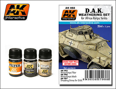 AK DAK Africa Korps Tanks Enamel Paint (65, 66, 67) Hobby and Model Paint Set #68