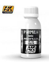 AK White Primer & Microfiller 100ml Bottle Hobby and Model Enamel Paint #759