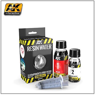AK Resin Water 2-Part Components Epoxy for Clear Water Effect Hobby and Model Glue #8044