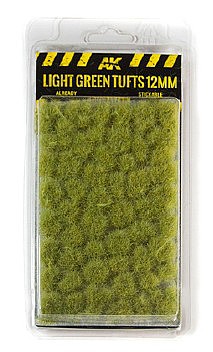 AK Light Green Tufts 12mm (Self Adhesive) Plastic Model Military Diorama #8127