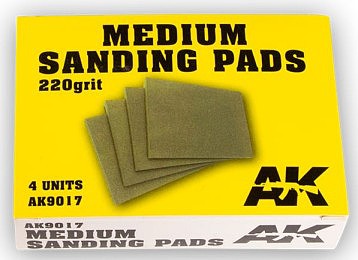 AK Medium Sanding Pads 220 Grit (4) Hobby and Model Sanding Tool #9017