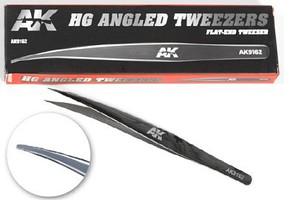 AK HG Angled Flat-End Tweezers Hobby and Model Hand Tool #9162