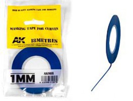 AK Blue Masking Tape for Curves 1mm