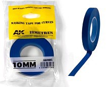 AK Blue Masking Tape for Curves 10mm Hobby and Model Painting Mask Tape #9185