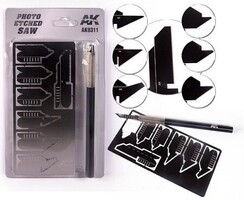 AK Photo-Etched Saw Set with 7 Tips Hobby and Model Cutting Hand Tool #9311