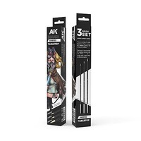 AK Tabletop Synthetic Brush Set- 0, 1, 2
