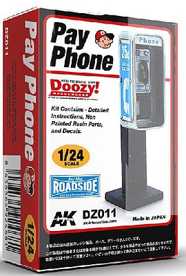 AK Pay Phone (Resin) Hobby and Model Resin Kit 1/24 Scale #dz11